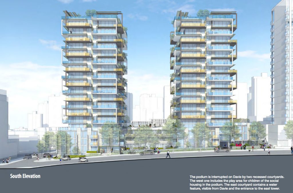 Marcon is planning on developing two new 18 and 19 storey residential towers containing 153 condo units, as well as 68 social housing units in the podium.