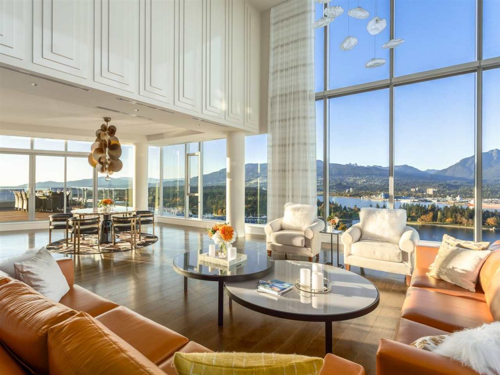 Most expensive Vancouver penthouse living room