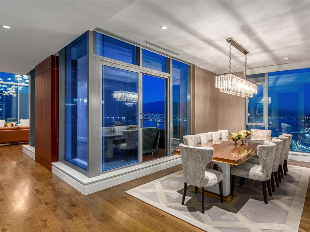Most expensive Vancouver penthouse dining room