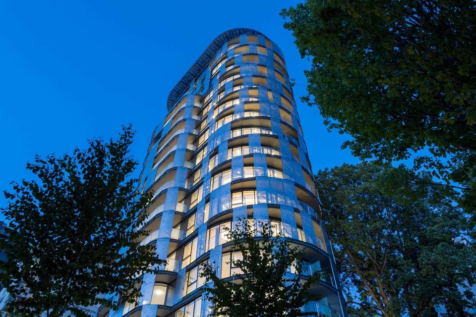 1245 Harwood Vancouver exterior at night