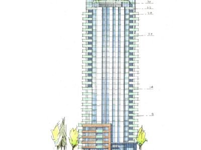 1068-1080 Burnaby Street and 1318 Thurlow Street tower drawing