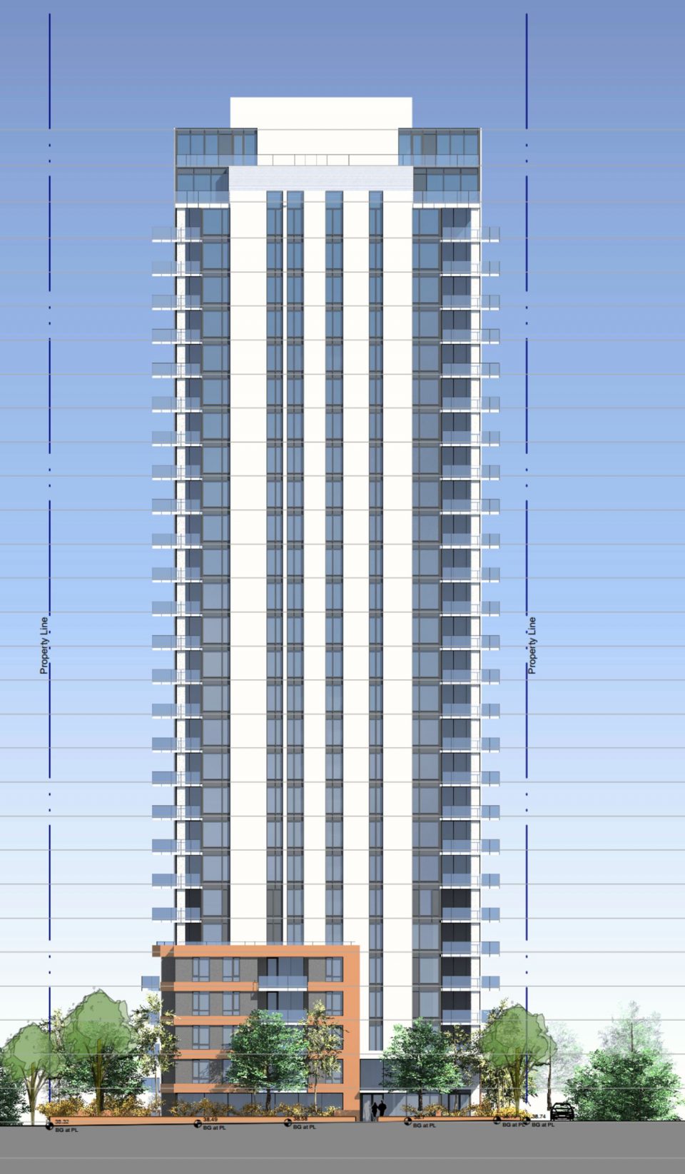 1068-1080 Burnaby Street and 1318 Thurlow Street tower drawing