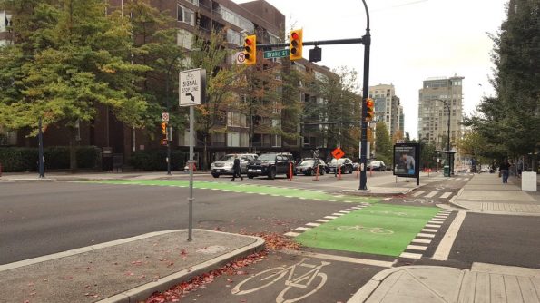 Bike lanes Burrard Street Bridge Corridor