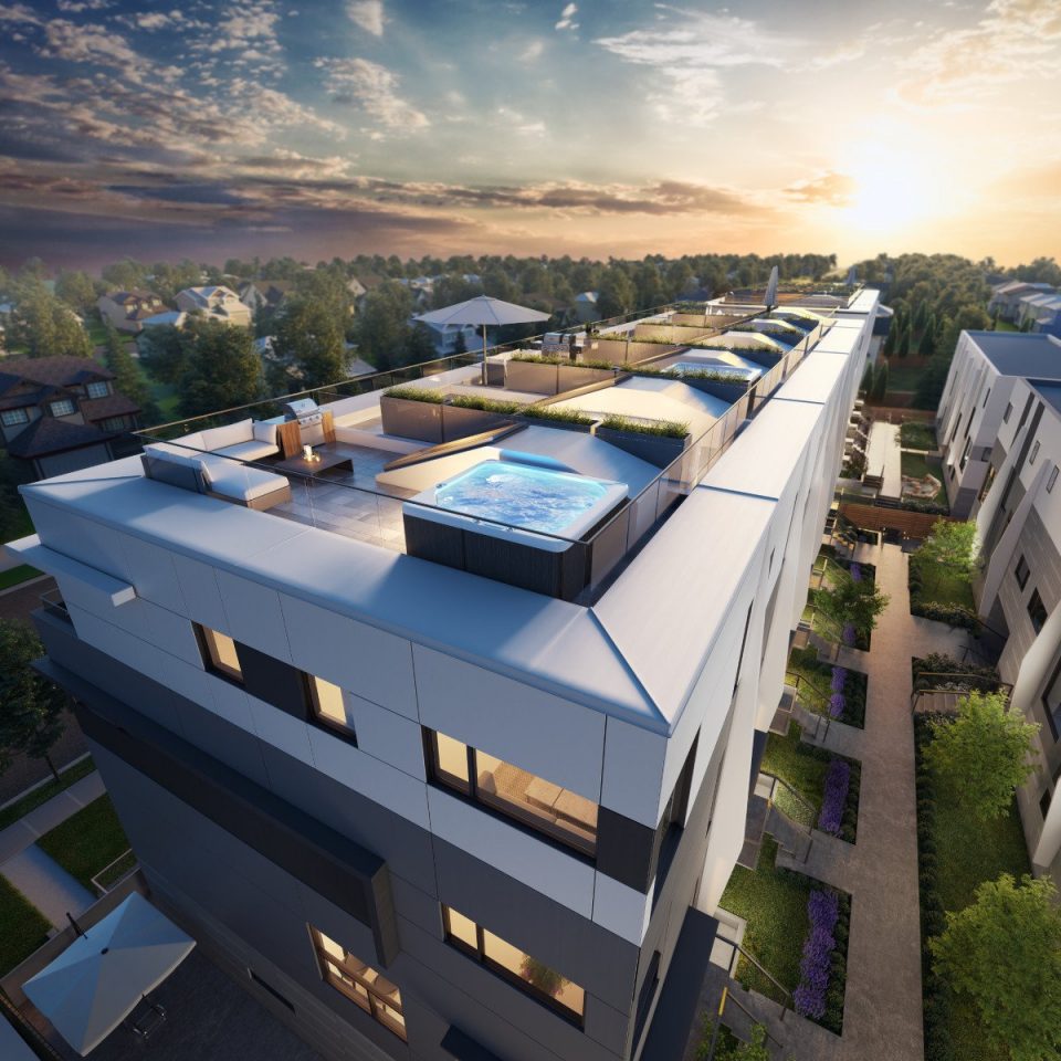 Woodstock Oakridge townhomes rooftops