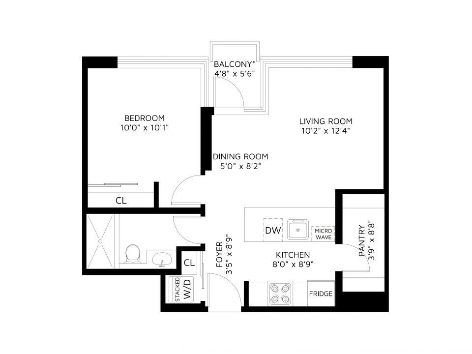 Floor Plan 507 - 1495 Richards Street