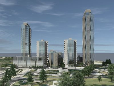 Lougheed Village infill rental apartment towers rendering