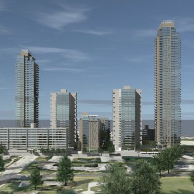 Lougheed Village infill rental apartment towers rendering