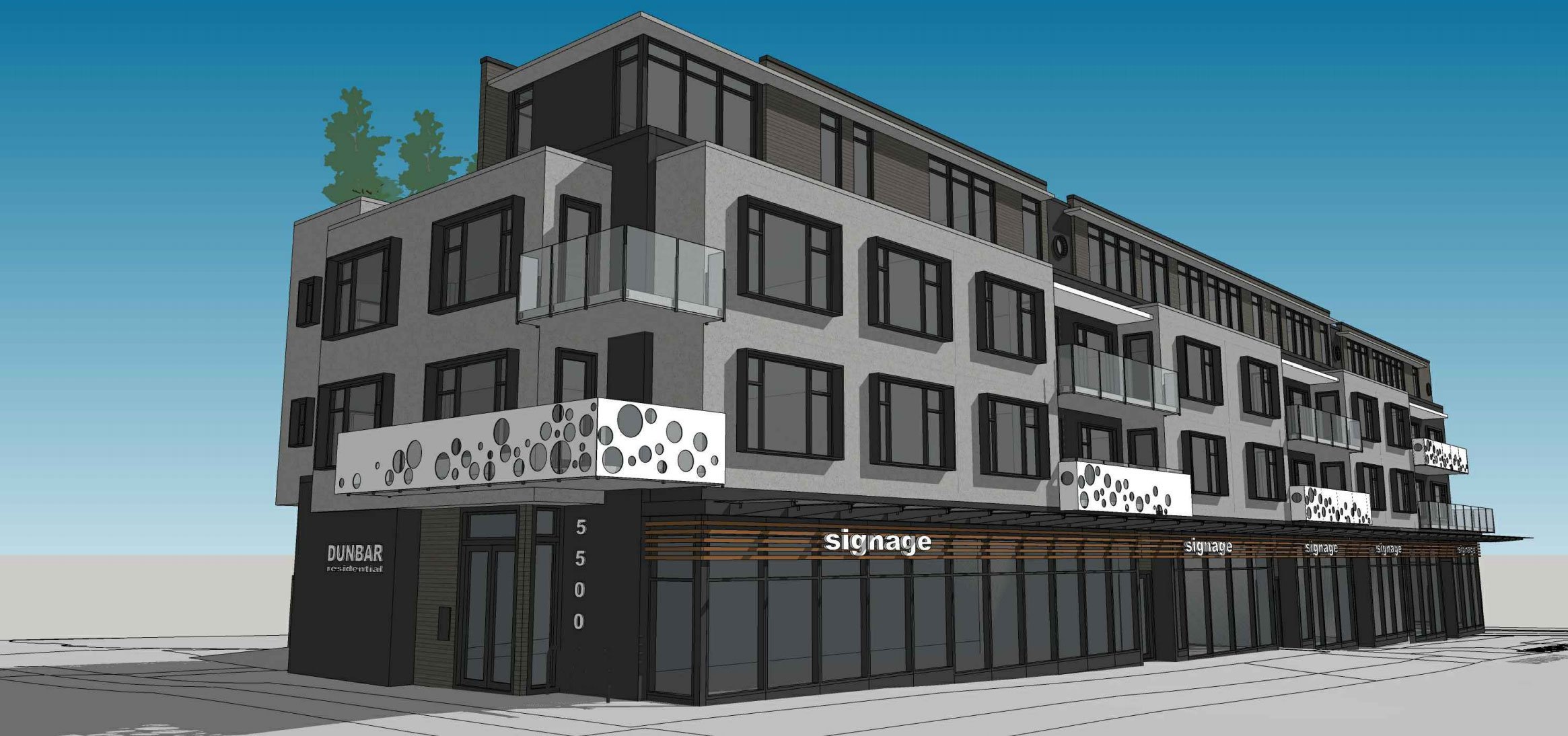 5520 Dunbar Street building rendering
