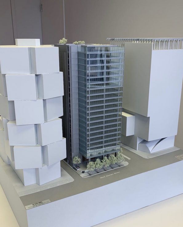 Tower model between two Westbank developments