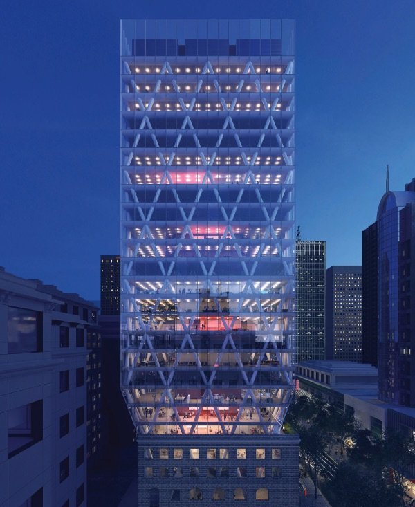 Tower rendering at night