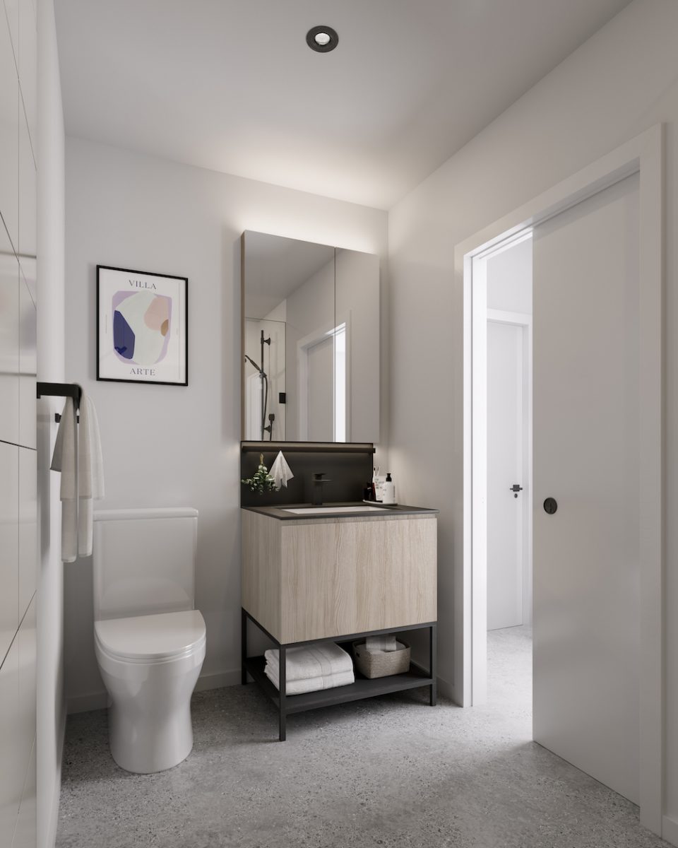 Light colour scheme in bathroom