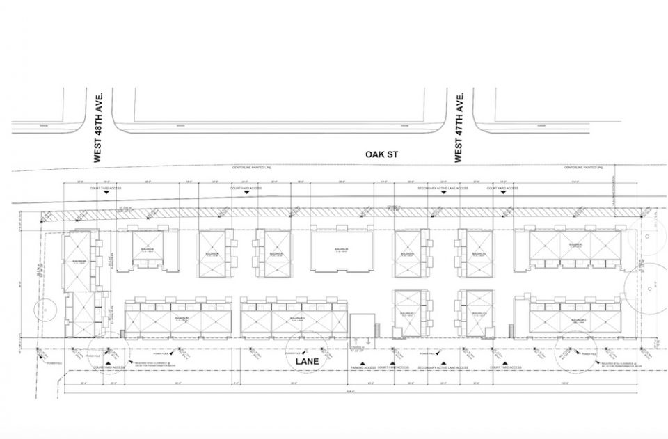 Site Plan Oak Street townhouses