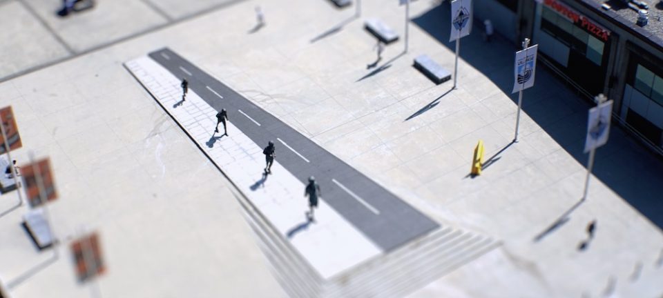 Screenshot of a 'miniature' Terry Fox Plaza