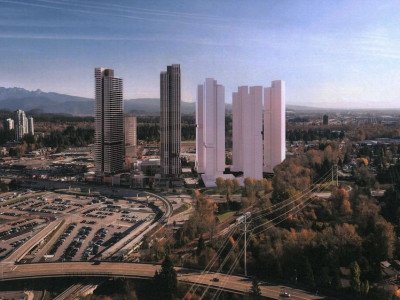 Preliminary rendering of Coquitlam Chrysler site redevelopment