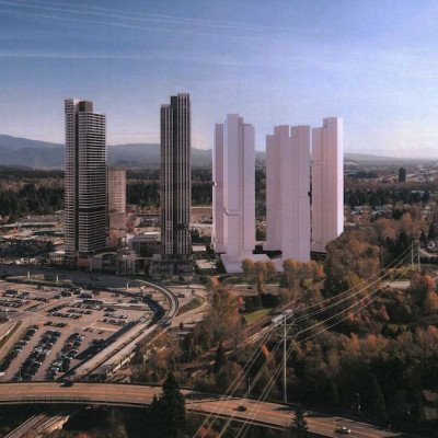 Preliminary rendering of Coquitlam Chrysler site redevelopment
