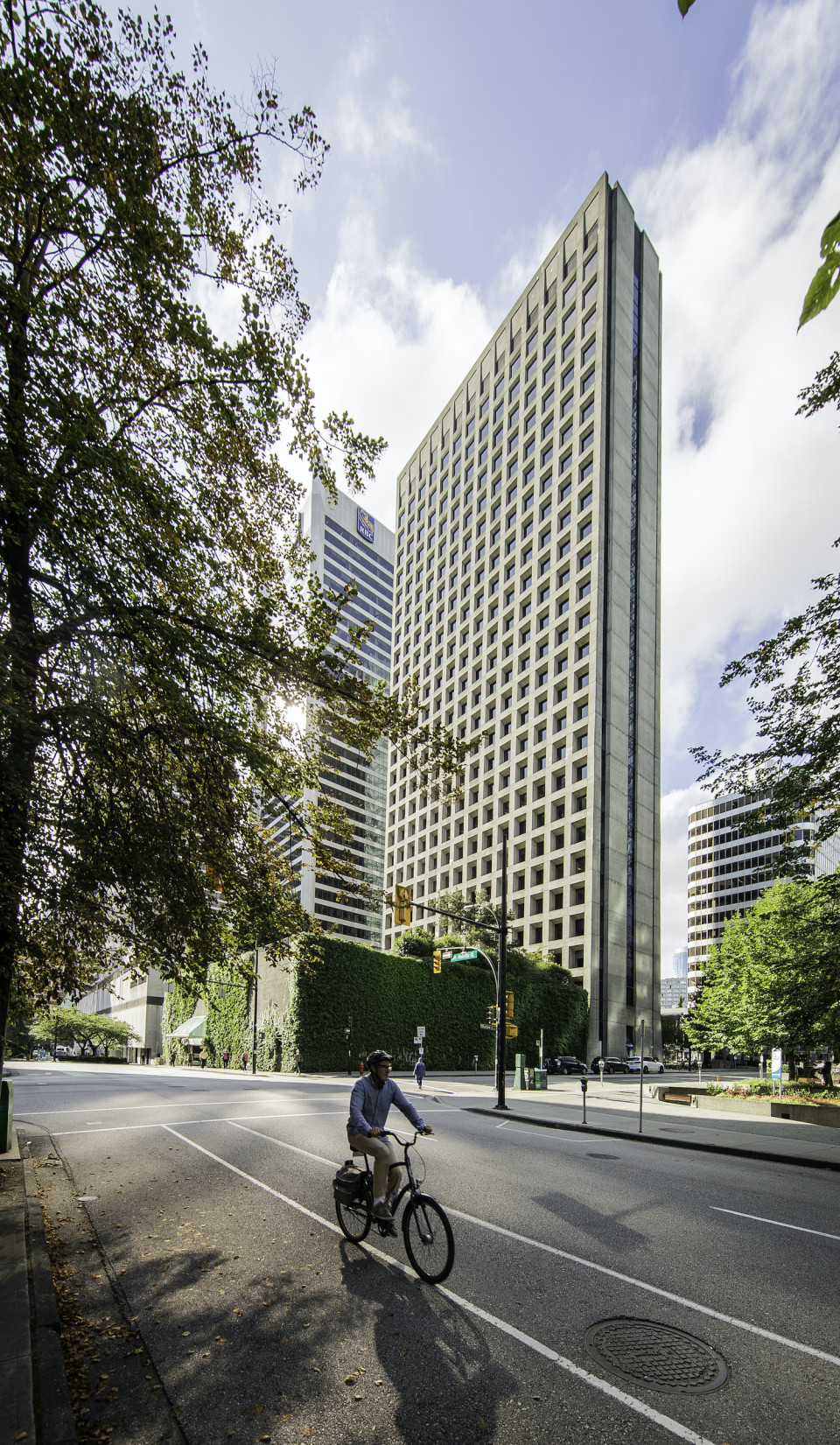 Arthur Erickson Place as seen from Melville Street bike lane