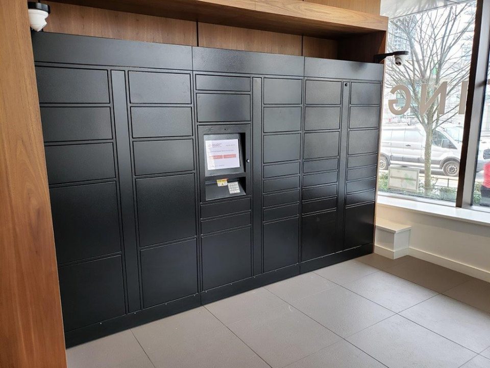 A newly completed Snaile smart parcel locker installation.