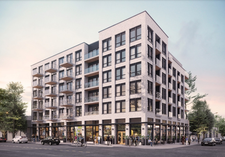 Main and 24th rentals - Main Street frontage rendering