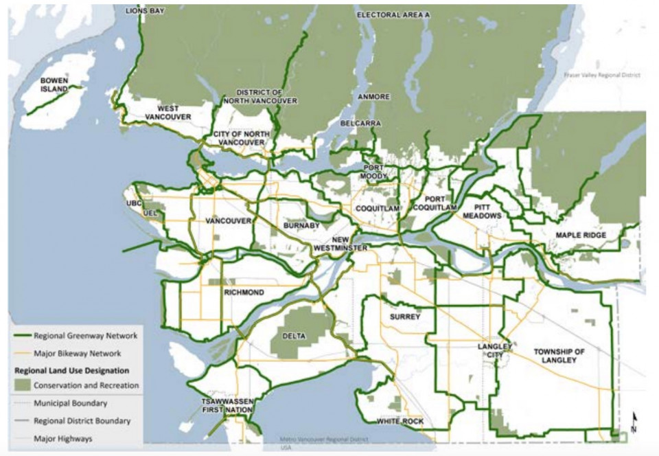 Regional Greenway Network and Major Bikeway Network