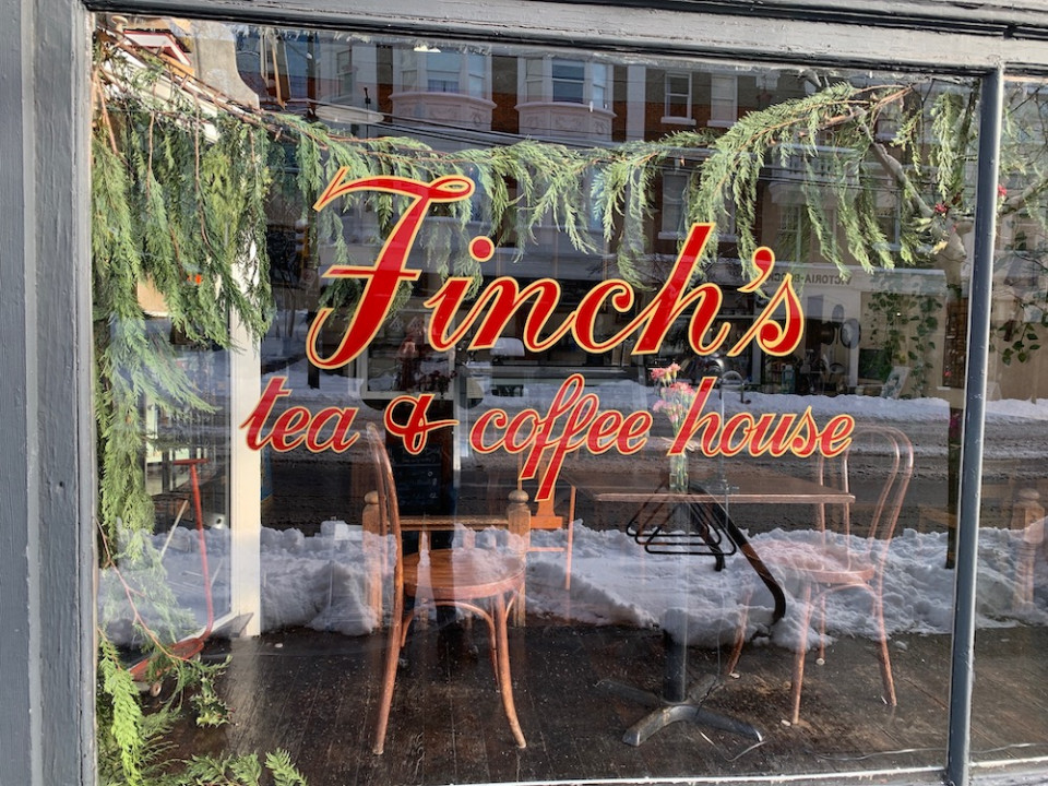 Finch's Tea and Coffee House is located in the ground-floor corner retail unit