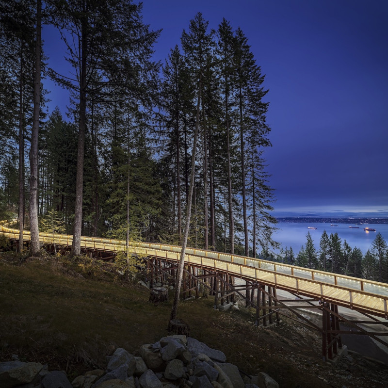 New Trestle Bridge at night