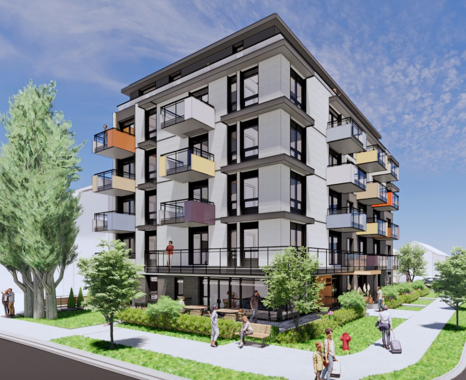 Kitsilano rental building - View from the corner of 4th Avenue and Balaclava Street