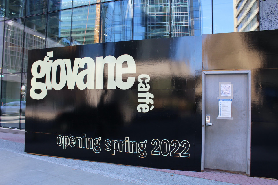 A Giovane cafe will open at 400 West Georgia this Spring
