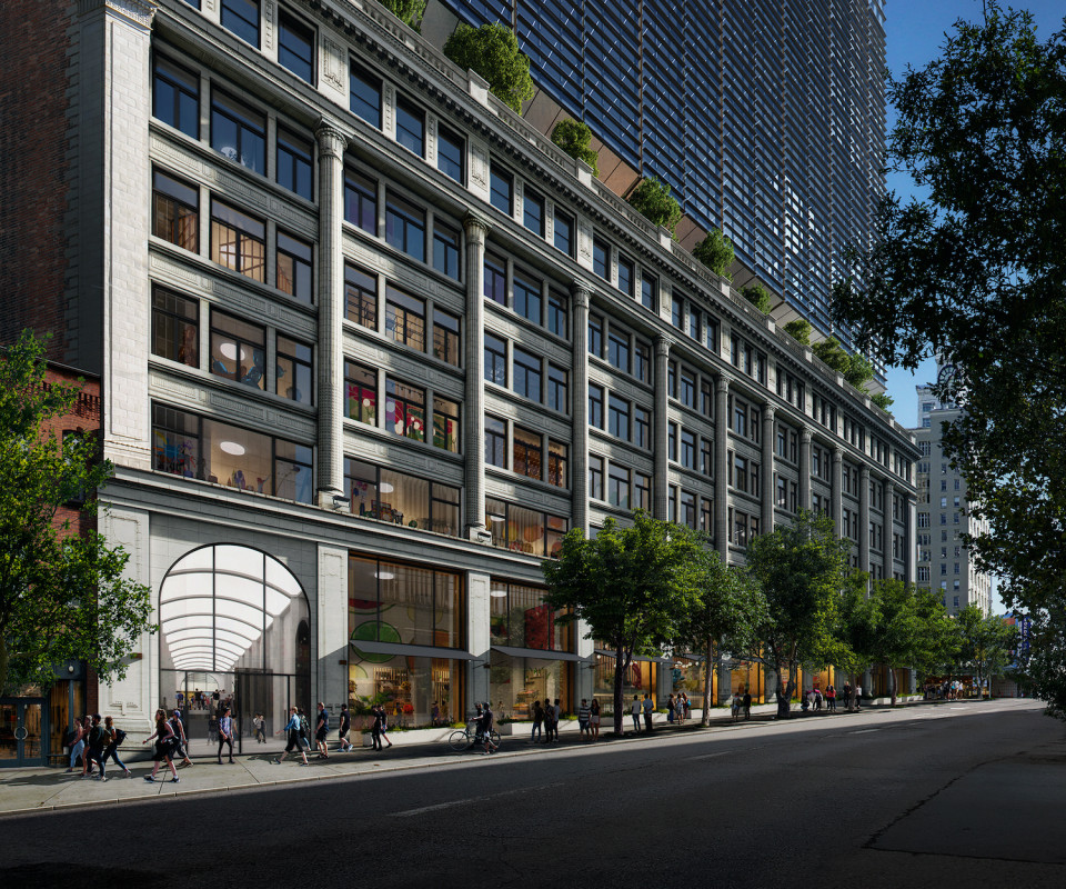 Rendering of the Hudson's Bay redevelopment from Granville Street