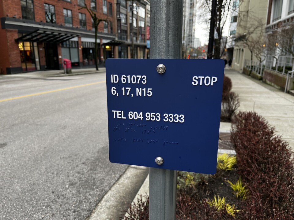 TransLink installs braille signage at bus stops - urbanYVR