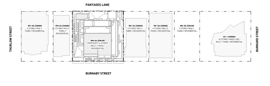 Site context of 1045 Burnaby Street