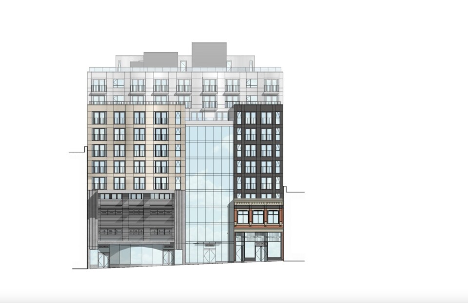 Building rendering of future development at 314-328 W Hastings Street