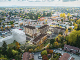 Aerial rendering of future Aldergrove Town Centre