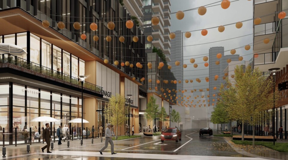 Festival Way rendering showing retail space