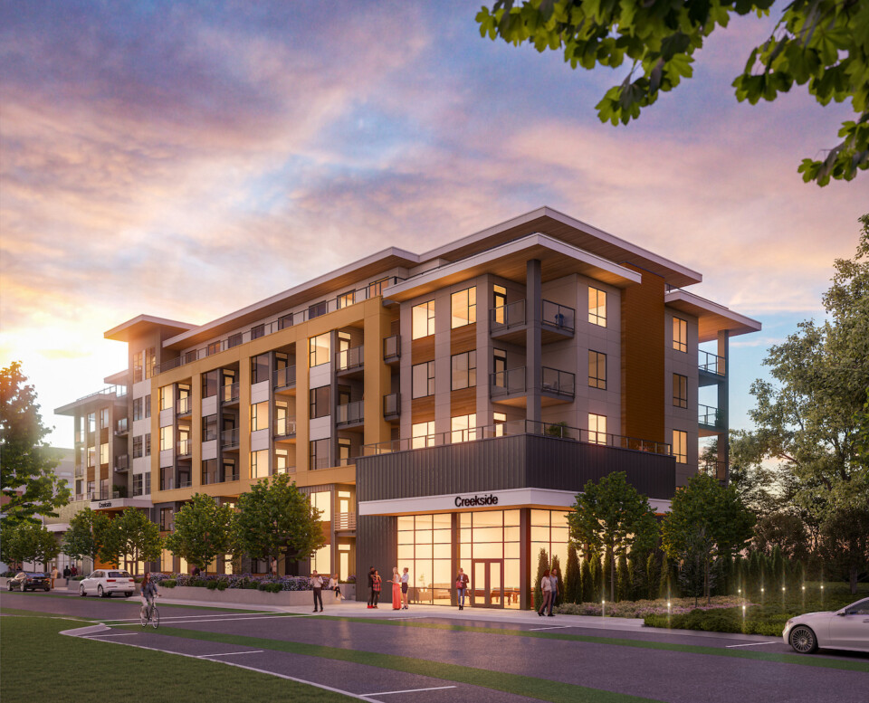 Rendering of Creekside building at future Aldergrove Town Centre