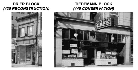 Drier Block and Tiedemann Block, on the historic West Pender Street. Credit: Architectural Collective.